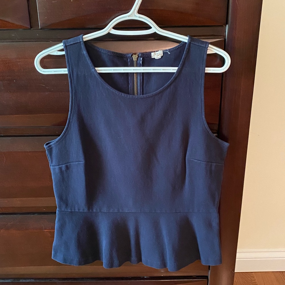J. Crew Navy Peplum Tank